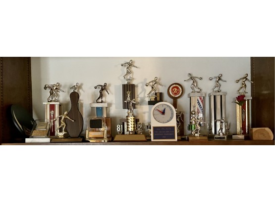 Collection Of Women's/Men's Bowling Trophies