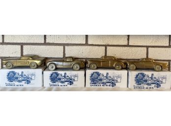 (4) National Union Bank Metal Car Coin Banks With Original Boxes