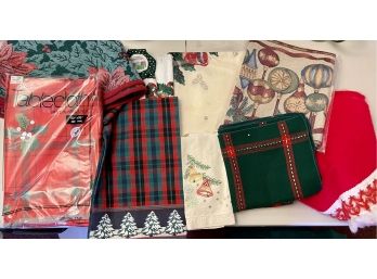 Assorted Holliday Table Cloths & Linens - Some New In Packaging