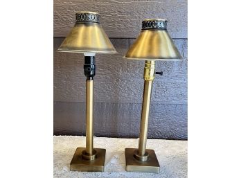 (2) Vintage Brass 19' Side Table Lamps