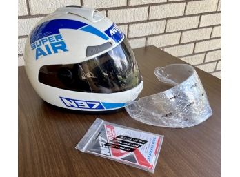 Vintage Nolan N35 Jet Stream Wing Motor Cycle Helmet Size XL Made In Italy With An Addition Extra Clear Visor
