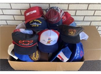 Collection Of 40 Hats, Velcro, Snapback, & Baseball, Corvette, Disney, Orange Bowl & More