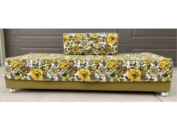 1960's Floral Covered Day Bed Couch With Pad And Cushion - King Coil Denver CO