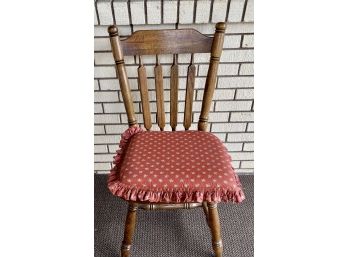 Heavy Solid Wood Spindle Back Chair With Seat Cushion