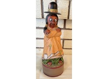 Hand Painted Native American Medicine Man Decanter 1967 Signed