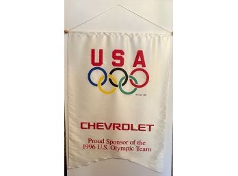 Satin USA 1996 Olympic Chevrolet Advertising Sponsorship Banner