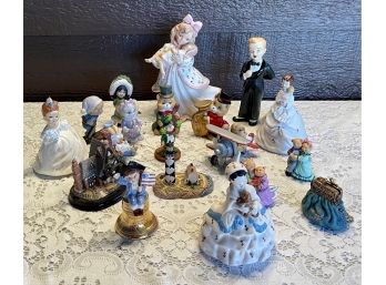 Large Lot Of Figurines Including 2000 Enesco, Russ, Cats,  Bears, And Hand Painted Ceramics