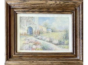 Small Flowering Meadow Print In Frame Signed Dyke