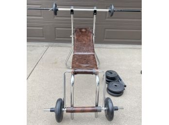 Sears Incline Weight Bench Model No. 701-153371 Including Olympic Weights (5's, 10's, 15 Pounds)