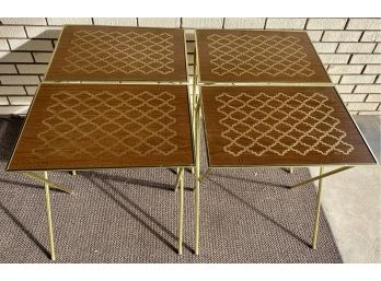 (4) Mid Century Modern  LaVada Folding Table TV Trays