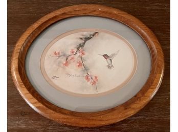 Sandy Madden Walker Limited Edition Signed Print 141 Of 390 Hummingbird In Oval Frame