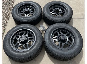 Set Of (4) Firestone Winterforce LT275/65R20 Winter Tires Custom Gear Rims  From A Ford F250 2017 Superduty