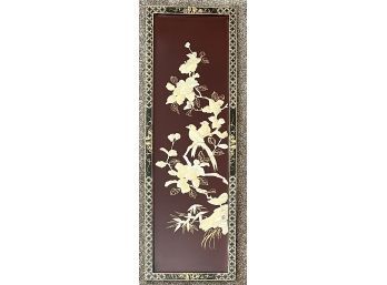 Made In China Lacquer And Mother Of Pearl Bird And Floral Motif Wall Hanging (2 Of 4)