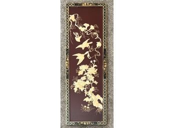 Made In China Lacquer And Mother Of Pearl Bird And Floral Motif Wall Hanging (1 Of 4)