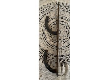 Vintage Handmade Hat Rack With Horseshoes And Rasp