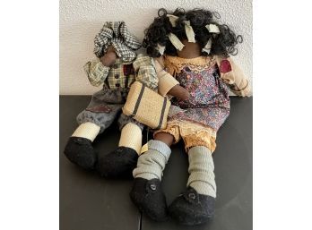 (2) Mary Maschino Attic Babies Hand Made Dolls