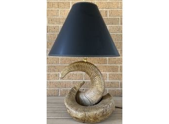 26 Inch Resin Big Horn Sheep Lamp With Black Shade