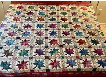 Mary Koons 1999 Amish And Mennonite Quilt Handstitched Leaf Pattern Quilt
