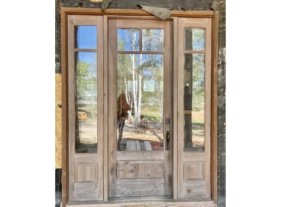 Three Piece Front Door With Glass And Screen Panels ROW 79' And ROH 99.5'