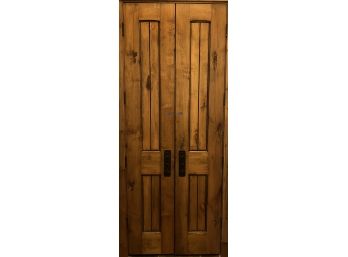 Knotty Alder Custom Designer Closet Doors With Door Frame