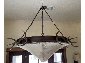 Large Hyde Antler Chandelier Light Fixture Underwriter Laboratories Inc. Made In Mexico (as Is)