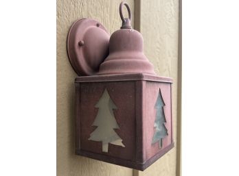 Red Metal Rustic Outdoor Pine Sconce Wall Fixture