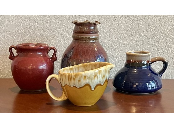 (4) Assorted Pottery Pieces - Signed Studio, USA, And Unmarked
