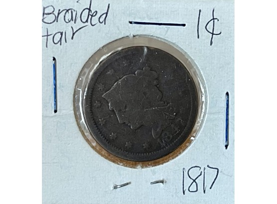 1847 Braided Hair One Cent Coin