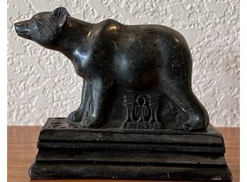 Signed Hand Carved Soapstone Bear