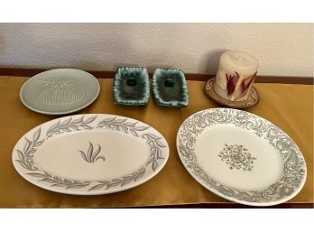 Collection Of Vintage Dishware And Candle Holders, Syracuse China, Meakin England, And More