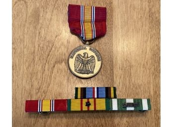(2) US Marine Corp. Medals And Bars - National Defense Medal, Etc.