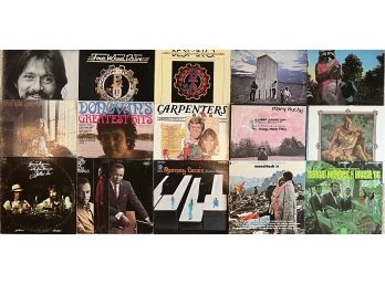 (15) Vintage Vinyl Albums - BTO, Carpenters, Carol King, George Harrison, Wood Stock And More