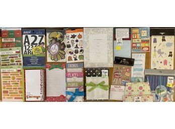 Collection Of Scrapbooking, Invitation Cards, Pads, And Pens