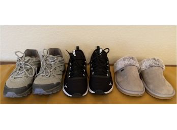 (3) Pairs Of Women's Shoes Fila Size 8.5, Puma Size 8.5, Nautica Slippers Size 8.5