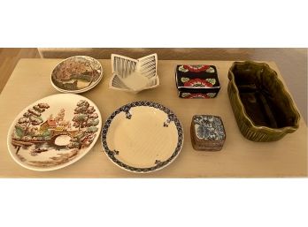 Collection Of Vintage Trinket Boxes And Dishes - Mexico, Asian Porcelain, Johnson Brothers China, And More