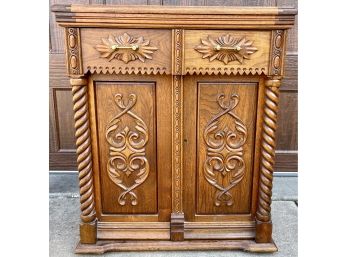 Gorgeous Antique Sewing Cabinet With Tile Top - Would Make A Great Bar