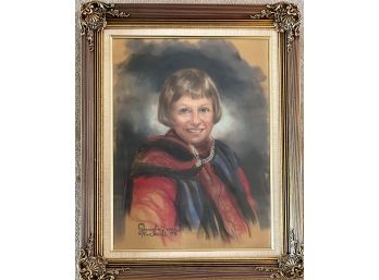 Saundra Bolen Samuels Painted Portrait 1996 In Ornate Gold Frame 24'W X 30'H