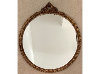 Ornate Gold Guilt Plaster Round Wall Mirror