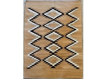 Small Brown Hand Stitched Navajo Style Yei Blanket