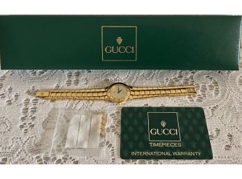 Genuine Gucci 3300L Gold Plated Women's Watch With Original Box & Extra Link