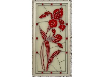 Small Mirrored Stained Glass Floral Wall Art