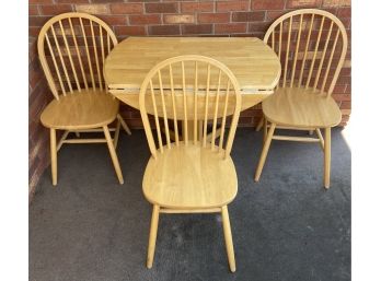 Wooden Drop Leaf Table With 3 Chairs (as Is)