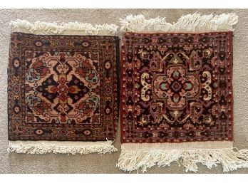 (2) Vintage  Miniature Colorful Rugs With Fringe & Original Tags