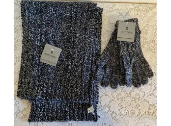 Isotoner 100 Percent Acrylic Scarf & Matching Gloves With Original Tags