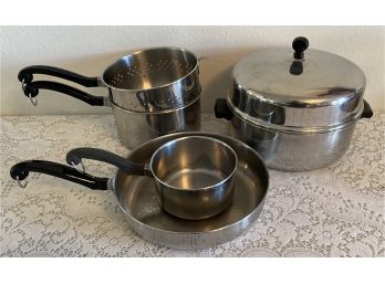 Lot Of Assorted Stainless Steel Cookware Including (3) Pots From Farberware