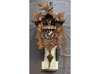 Edelweiss Der Frohliche Wanderer Cuckoo Clock Swiss Musical Movement Five Leaf With Instructions