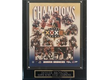 Denver Broncos Super Bowl XXXII Champions Plaque