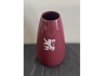 Vintage Coors USA Lion Crest Maroon Vase