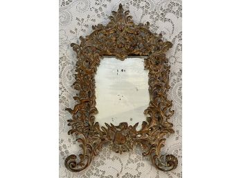 Antique Brass Ormolu Standing Dresser Mirror, Cherub Designs