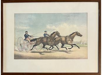 Currier & Ives 1869 'american Girl And Lady Thorn' Print In Frame